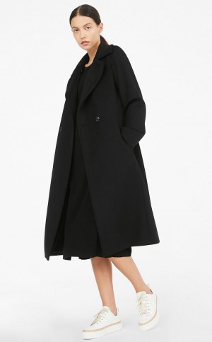 MaxMara Wool Robe-style Coats BLACK | MMR593910