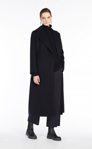 MaxMara Wool Robe-style Coats MIDNIGHTBLUE | MMR593920