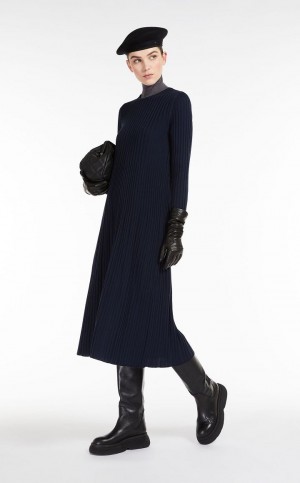 MaxMara Wool Yarn Dresses NAVY | MMR593315