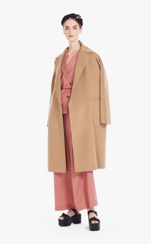 MaxMara Wrap In Wool Coats CAMEL | MMR593915