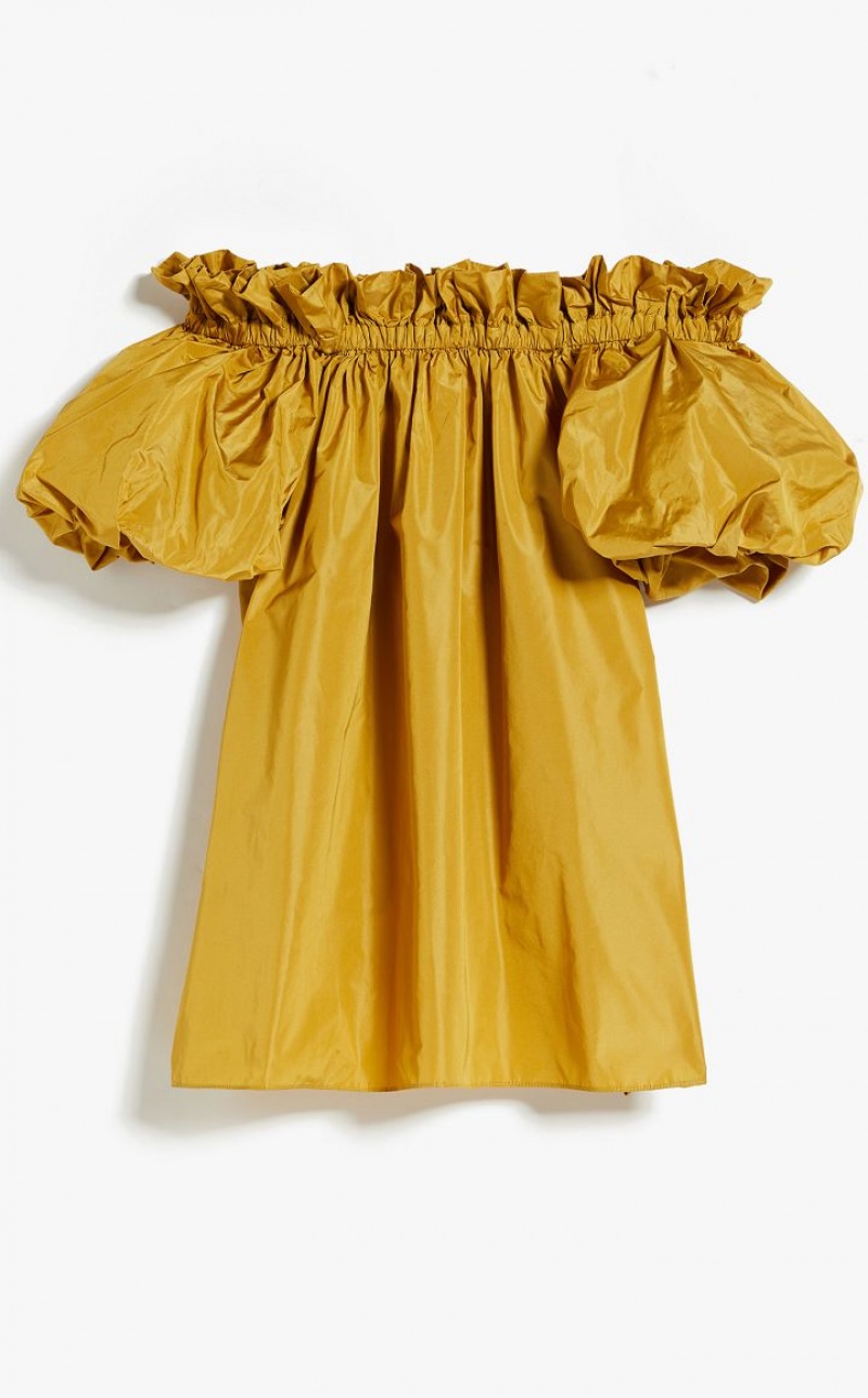 MaxMara Balloon-fit Taffeta Blouses OCHRE | MMR593597