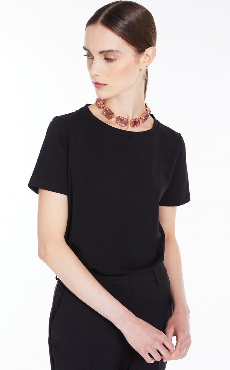 MaxMara Basic Jersey T-shirts BLACK | MMR593667