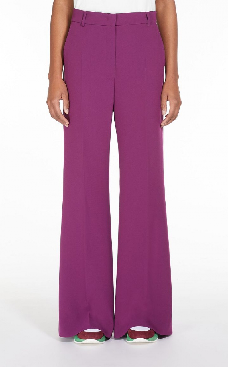 MaxMara Bell Bottom In Cady Trousers BORDEAUX | MMR593753