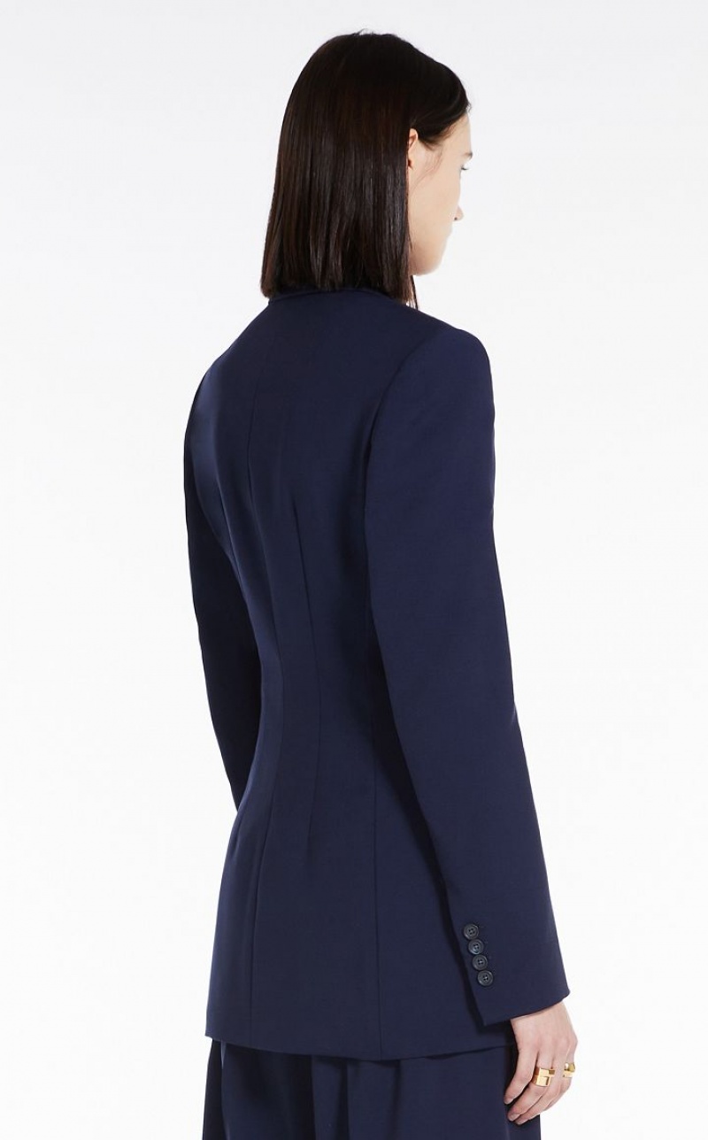 MaxMara Blazer In Natural Stretch Pure Wool Suit MIDNIGHTBLUE | MMR593476