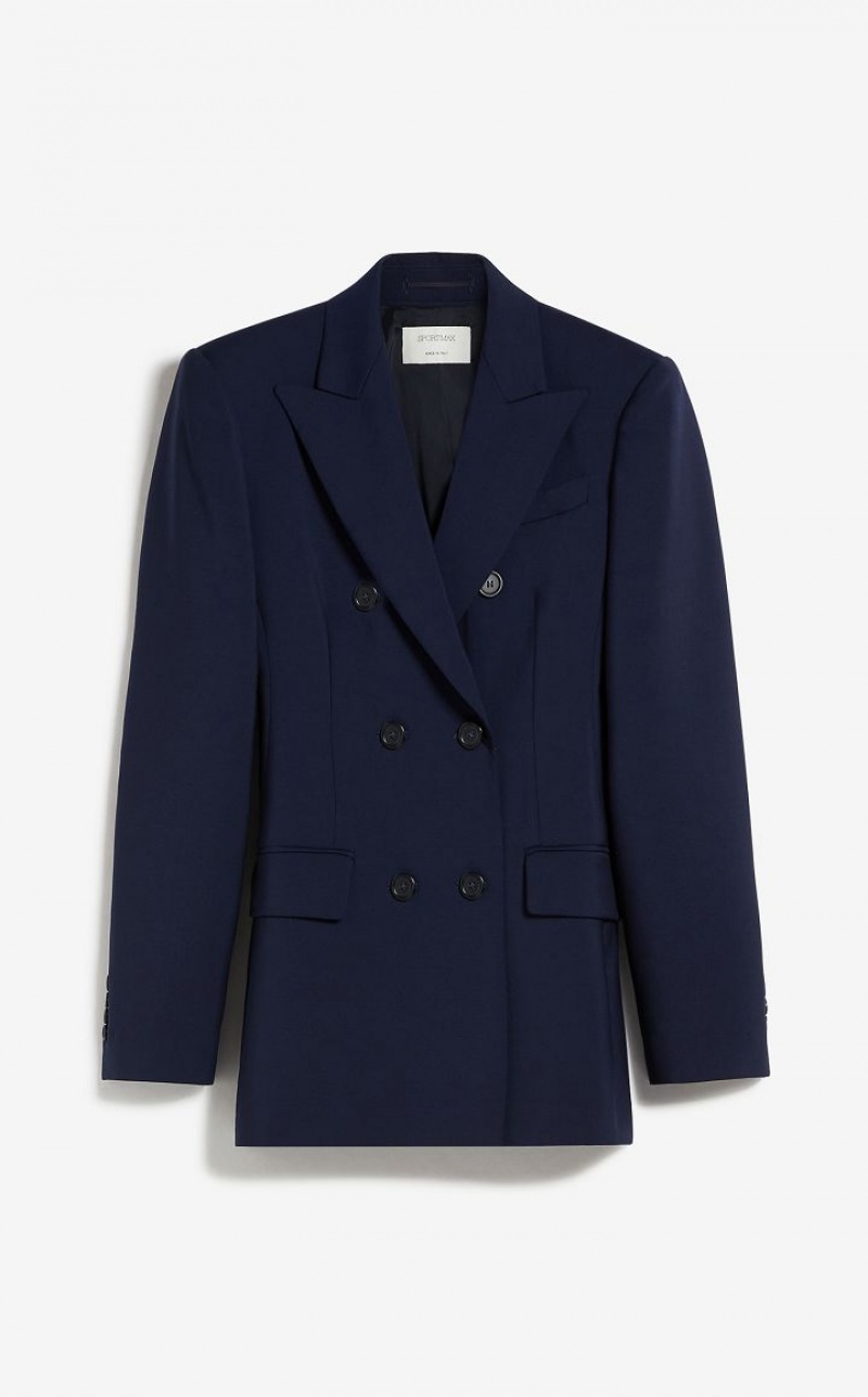 MaxMara Blazer In Natural Stretch Pure Wool Suit MIDNIGHTBLUE | MMR593476