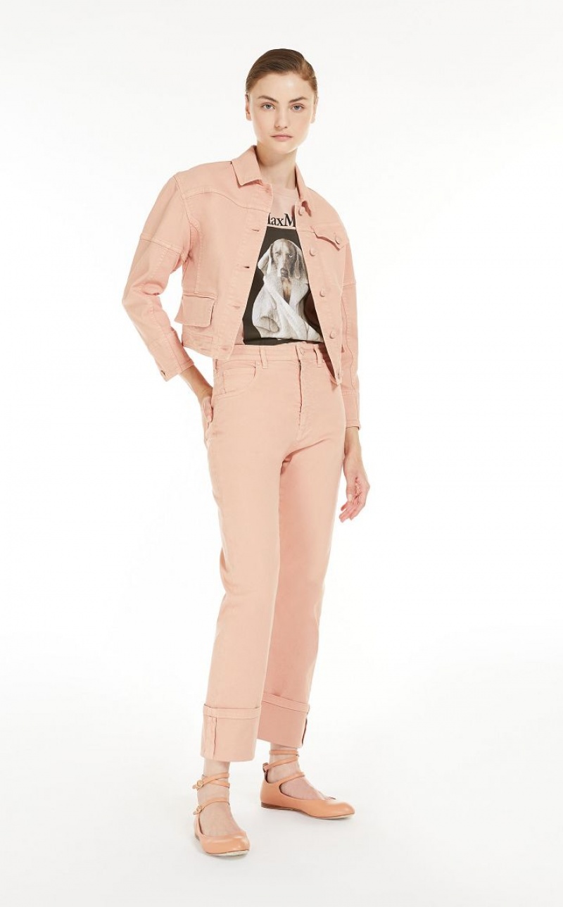 MaxMara Bull Cotton Cropped Jackets PINK | MMR594075