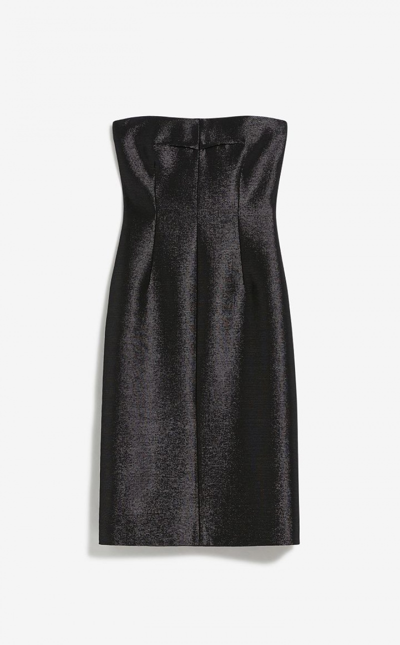 MaxMara Bustier In Metallic Effect Fabric Dresses BLACK | MMR593290