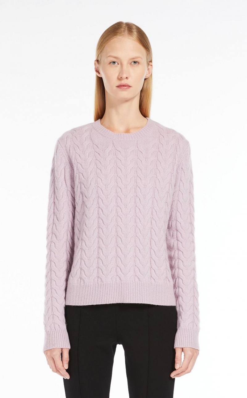 MaxMara Cable Cashmere Knitwear LILAC | MMR593420