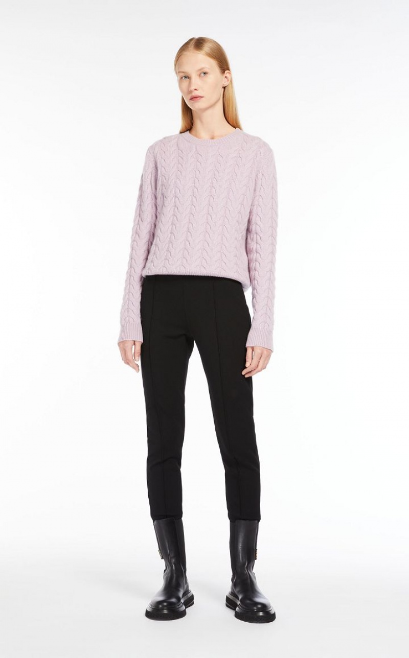 MaxMara Cable Cashmere Knitwear LILAC | MMR593420