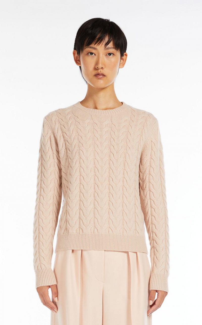 MaxMara Cable Cashmere Knitwear PINK | MMR593432