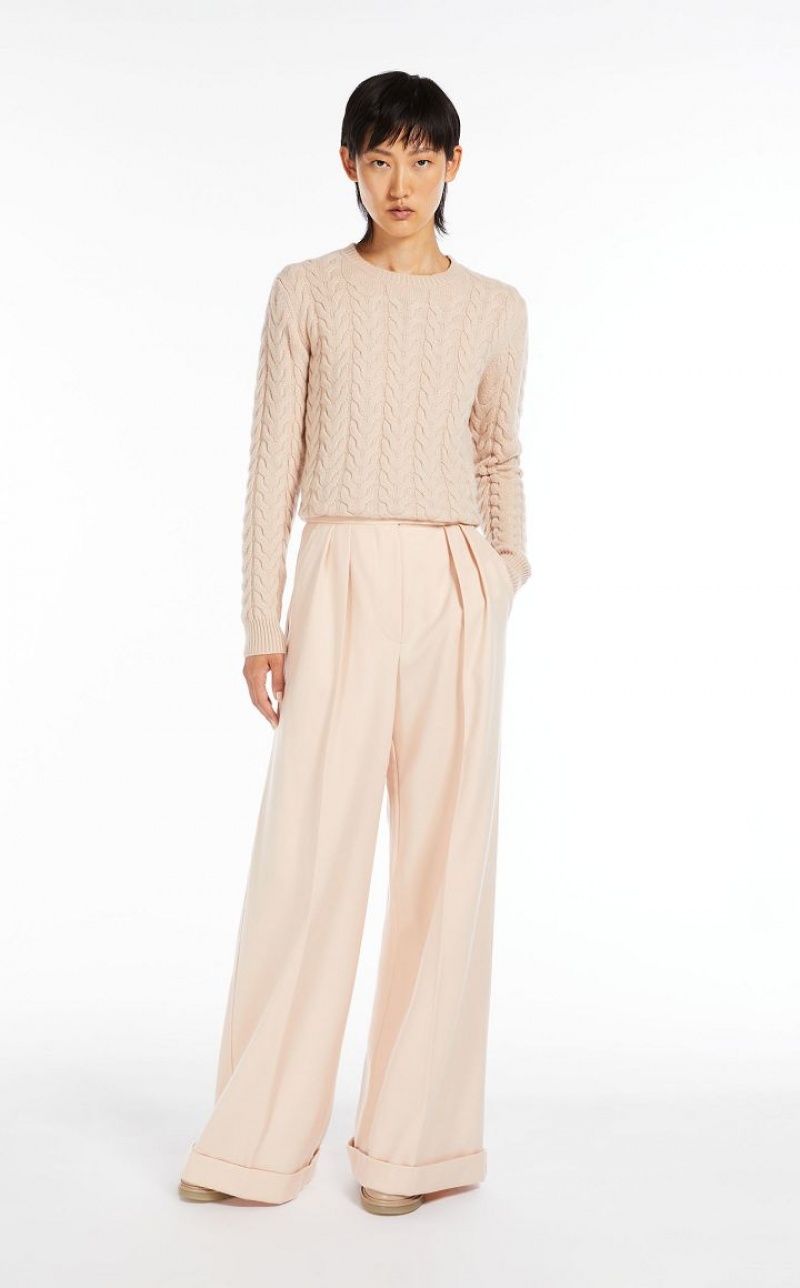 MaxMara Cable Cashmere Knitwear PINK | MMR593432