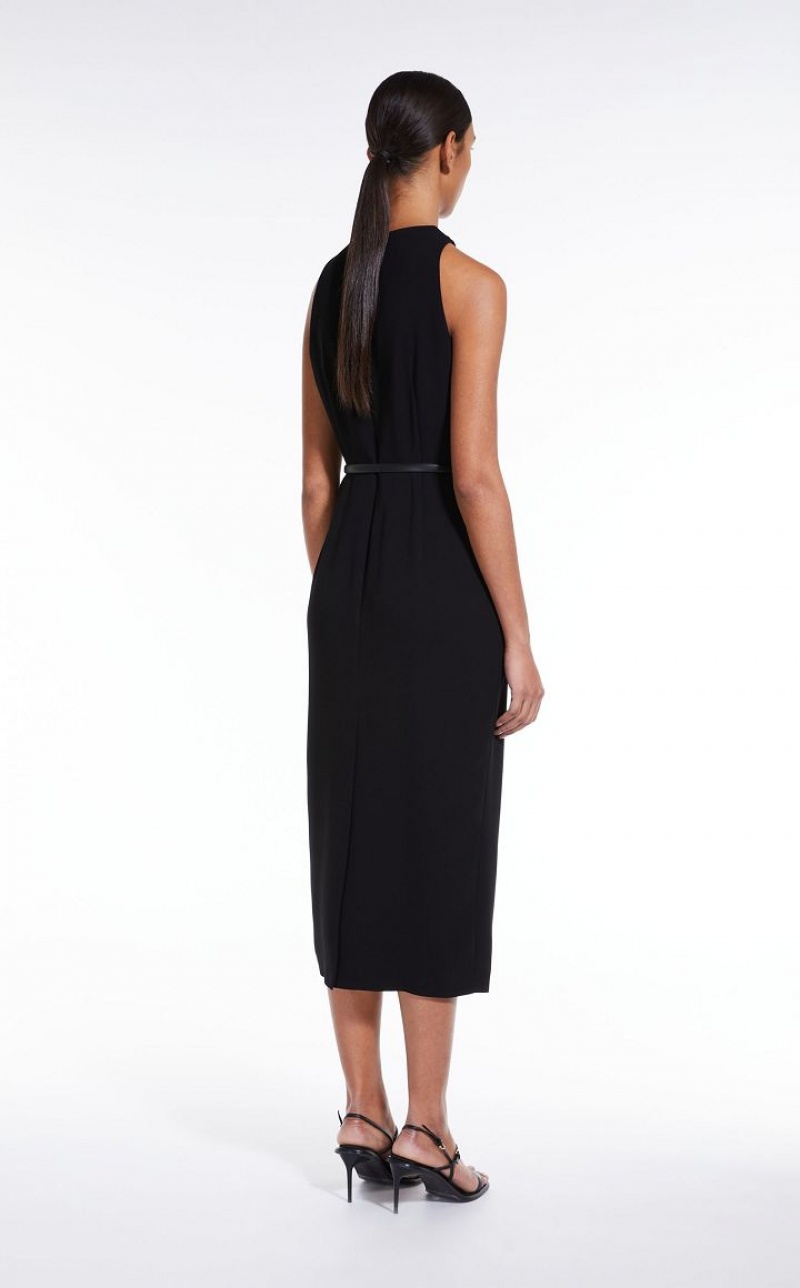 MaxMara Cady With Pleats Dresses BLACK | MMR593389