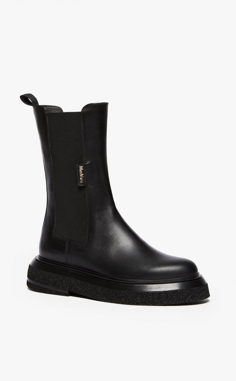 MaxMara Calfskin Chelsea Ankle Boots BLACK | MMR594188