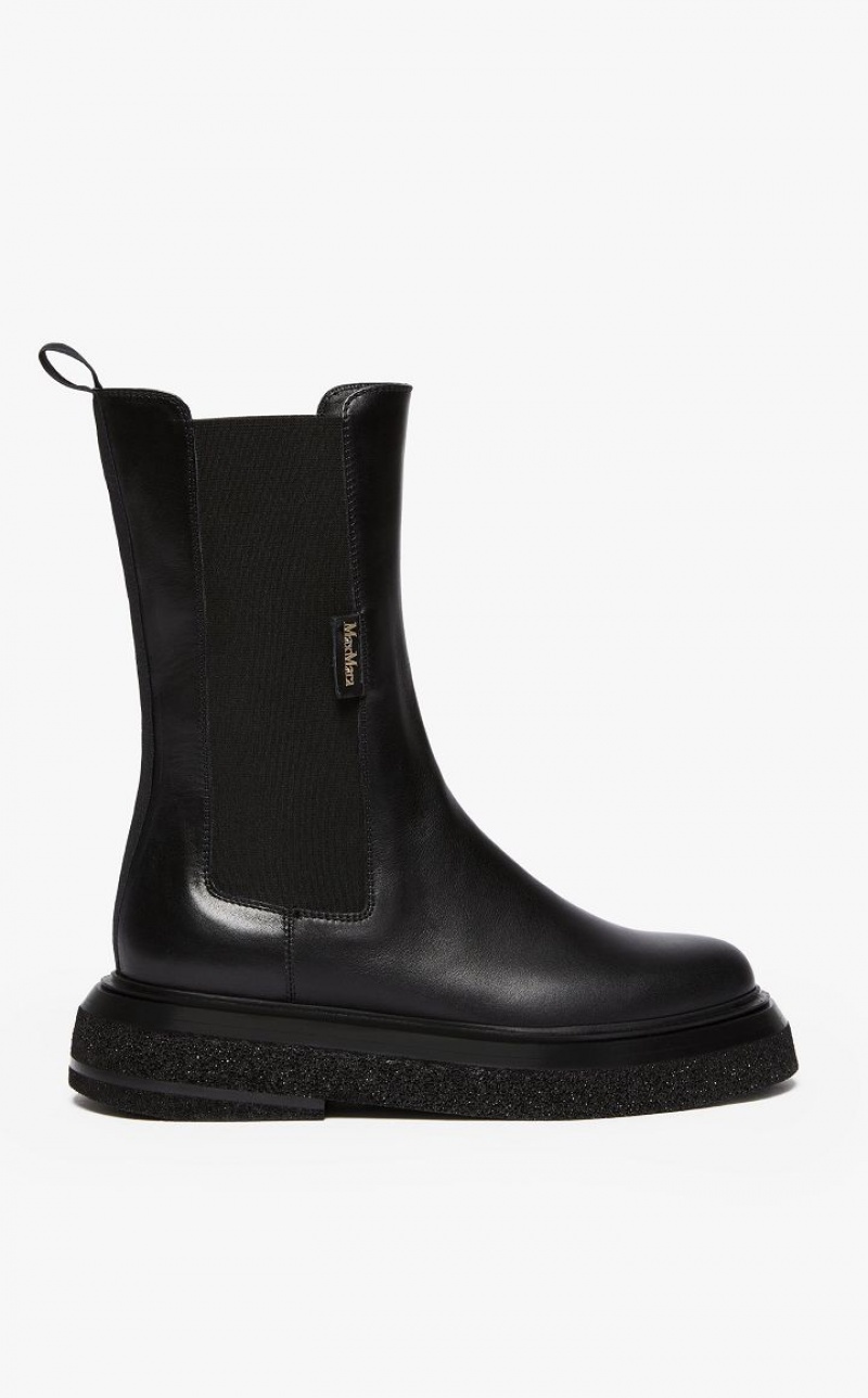 MaxMara Calfskin Chelsea Ankle Boots BLACK | MMR594188