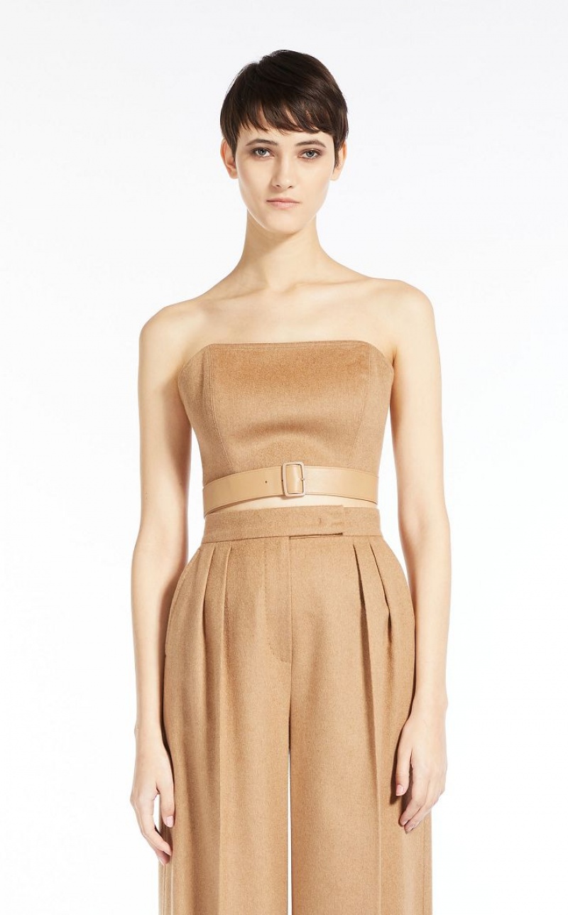 MaxMara Camel Colour Bustier Blouses CAMEL | MMR593576