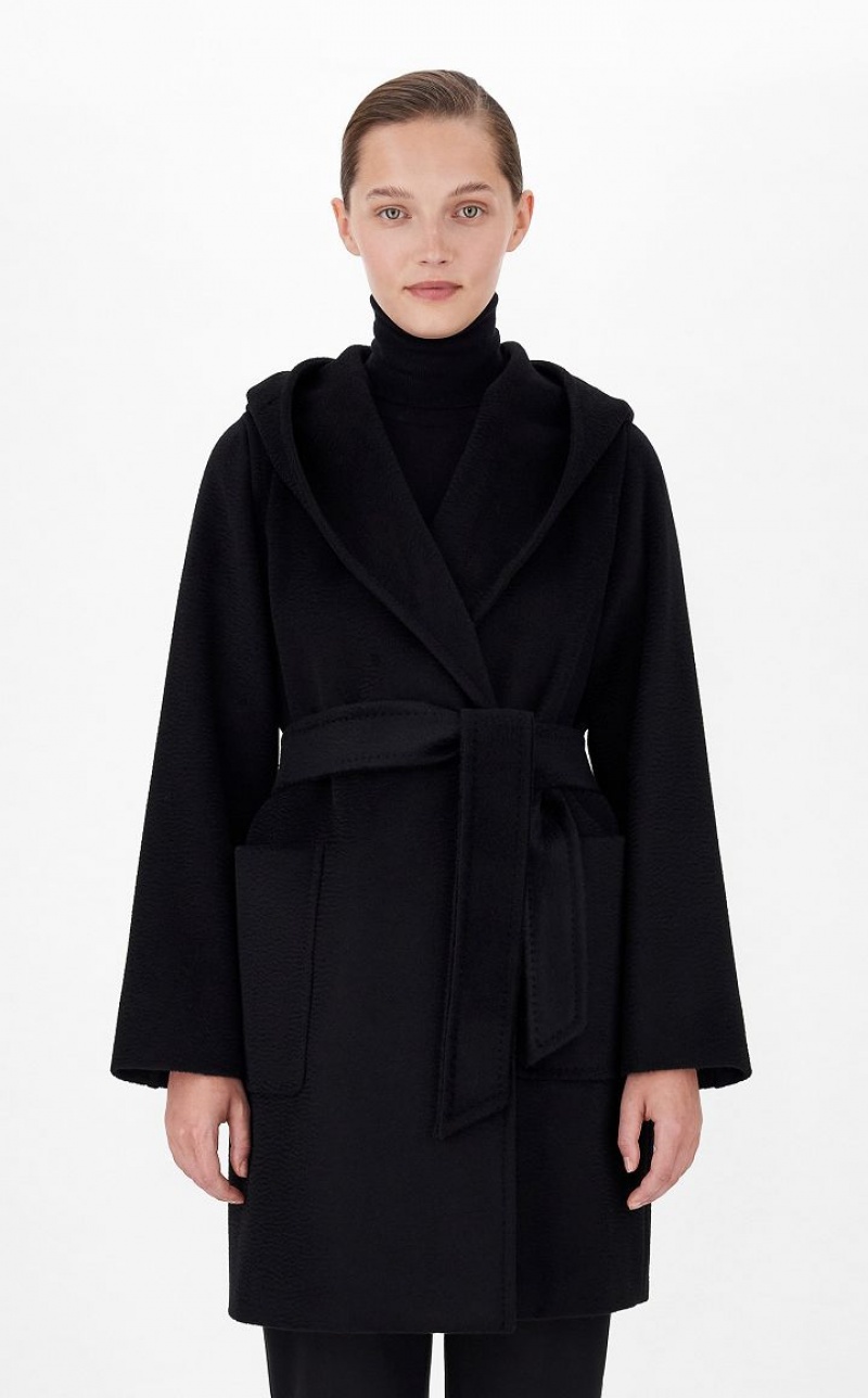 MaxMara Camel Colour Robe Coats BLACK | MMR593875