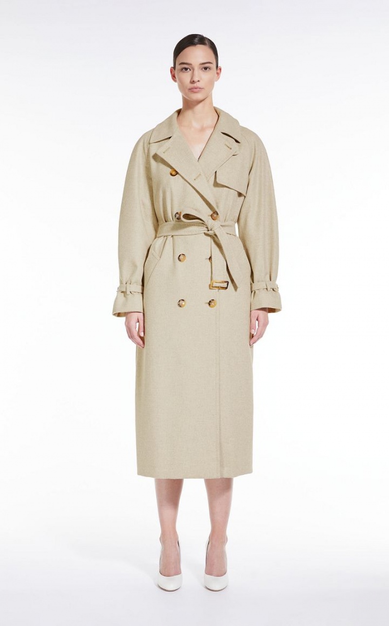 MaxMara Cashmere, Alpaca And Camel Trench Coats SAND | MMR593844