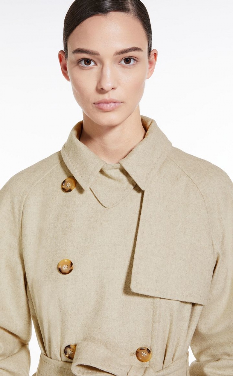 MaxMara Cashmere, Alpaca And Camel Trench Coats SAND | MMR593844