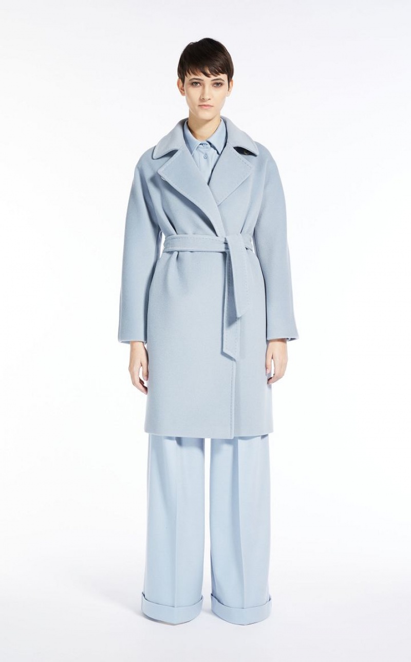 MaxMara Cashmere And Wool Robe Coats LIGHT BLUE | MMR593876