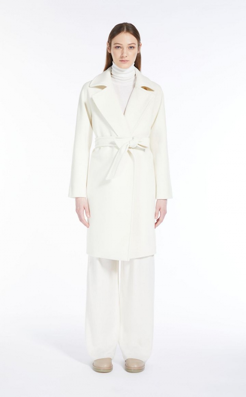 MaxMara Cashmere And Wool Robe Coats WHITE | MMR593879