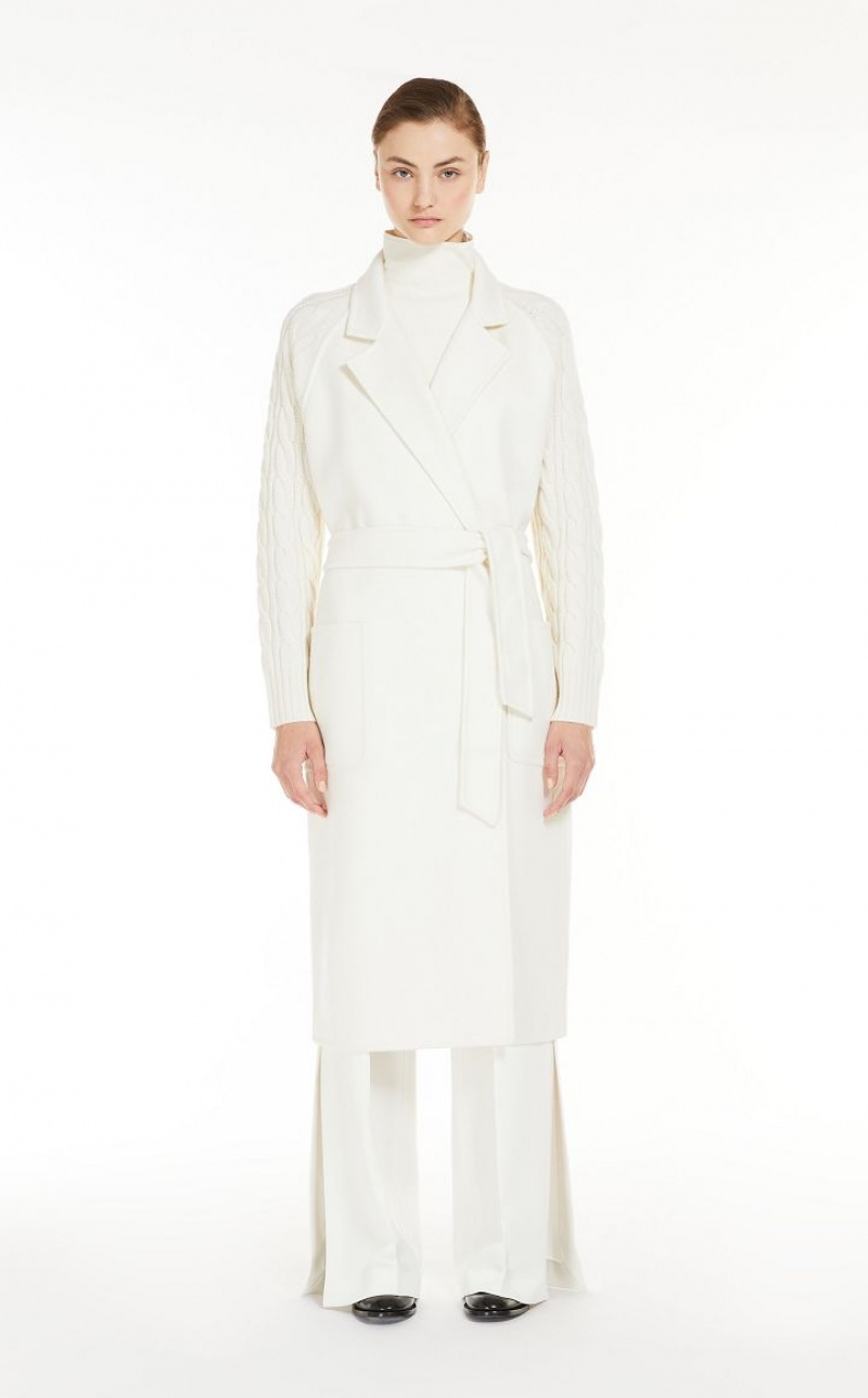 MaxMara Cashmere And Wool Robe Coats WHITE | MMR593887