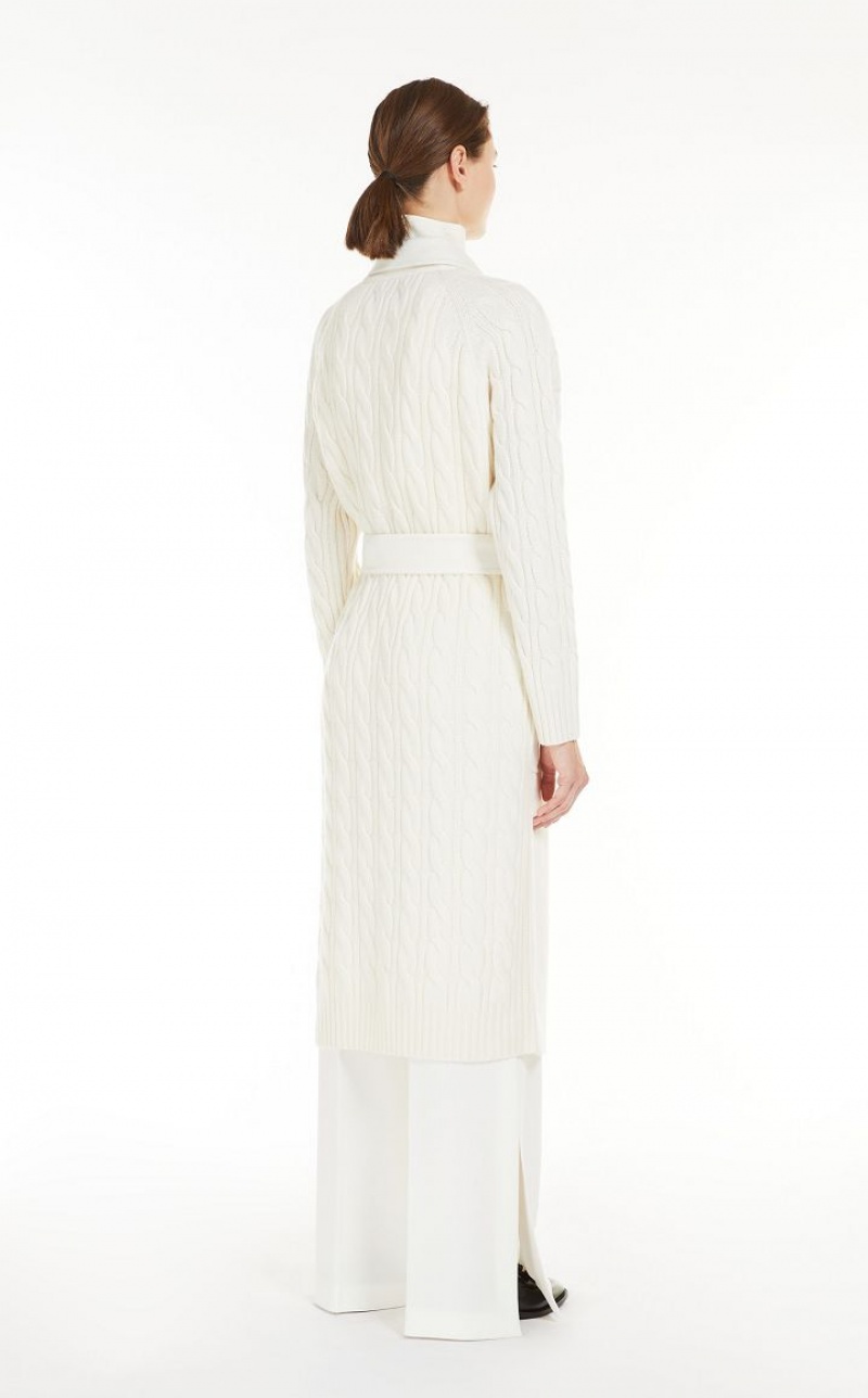 MaxMara Cashmere And Wool Robe Coats WHITE | MMR593887