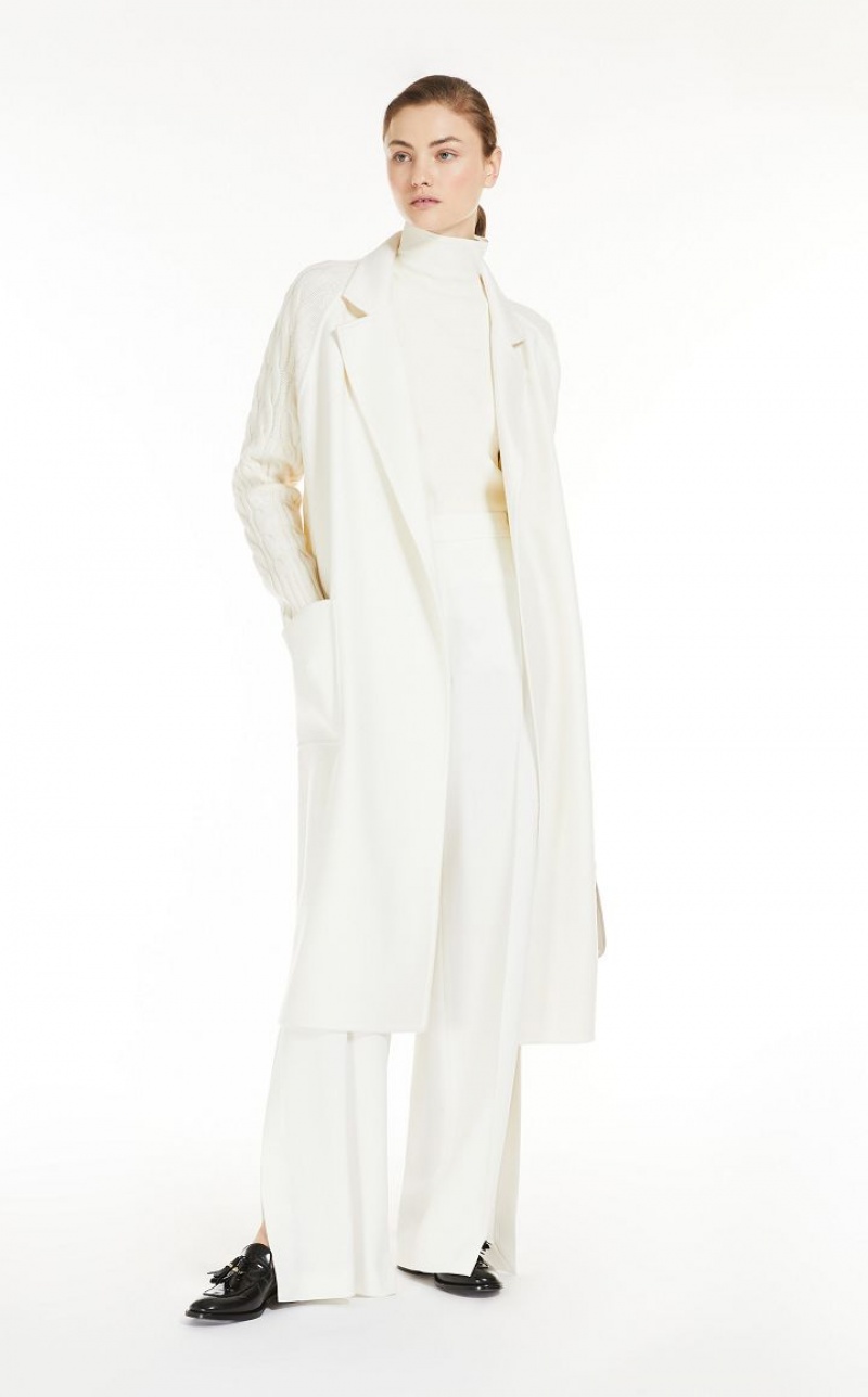 MaxMara Cashmere And Wool Robe Coats WHITE | MMR593887