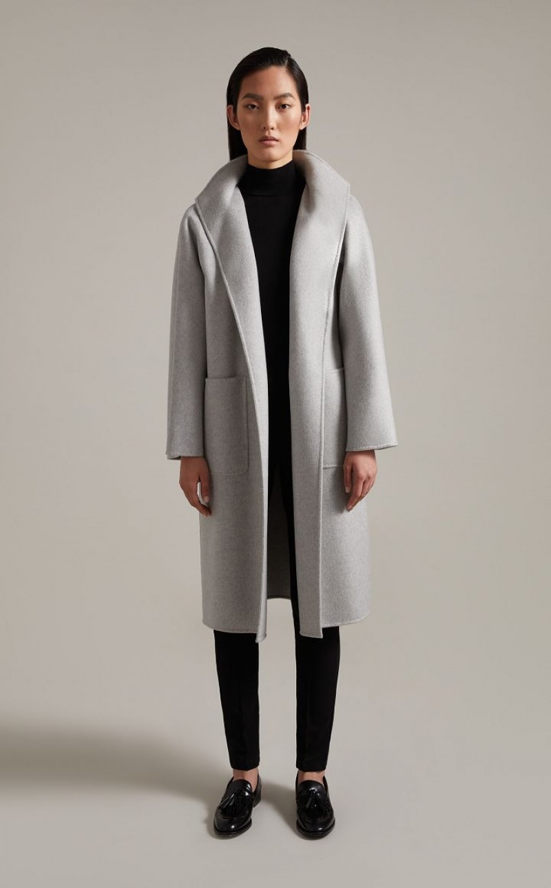 MaxMara Cashmere Cardigan Coats LIGHT GREY | MMR593904