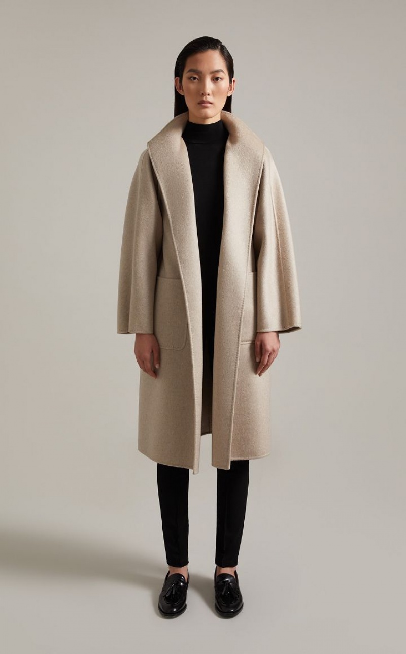 MaxMara Cashmere Cardigan Coats SAND | MMR593898