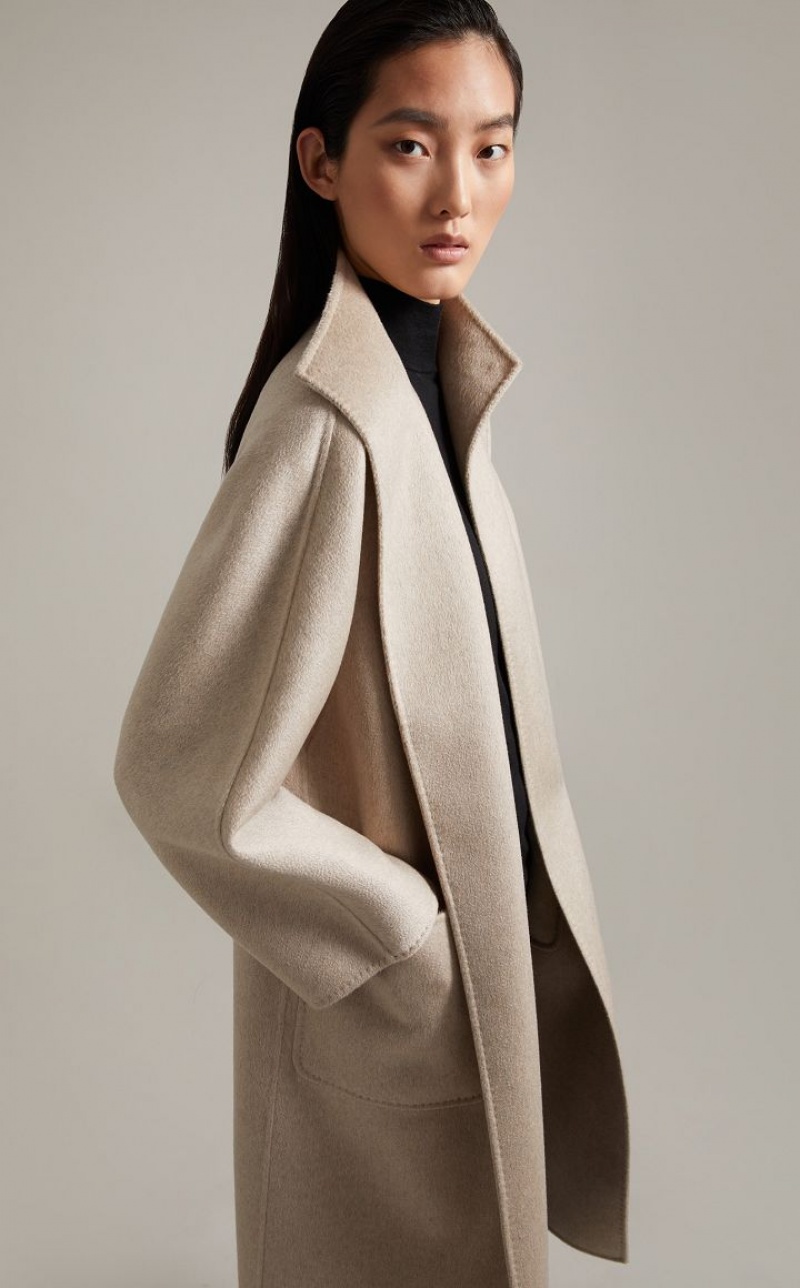 MaxMara Cashmere Cardigan Coats SAND | MMR593898