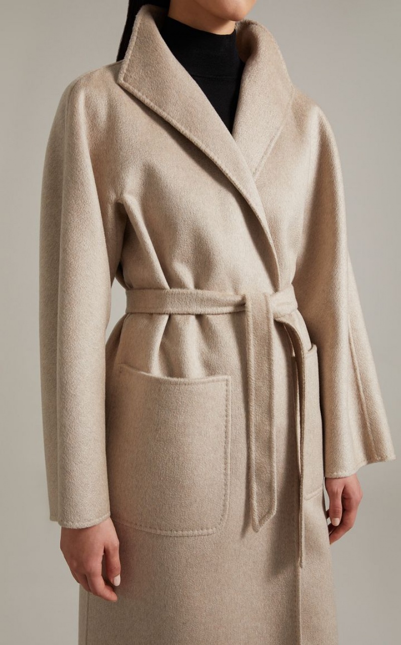 MaxMara Cashmere Cardigan Coats SAND | MMR593898