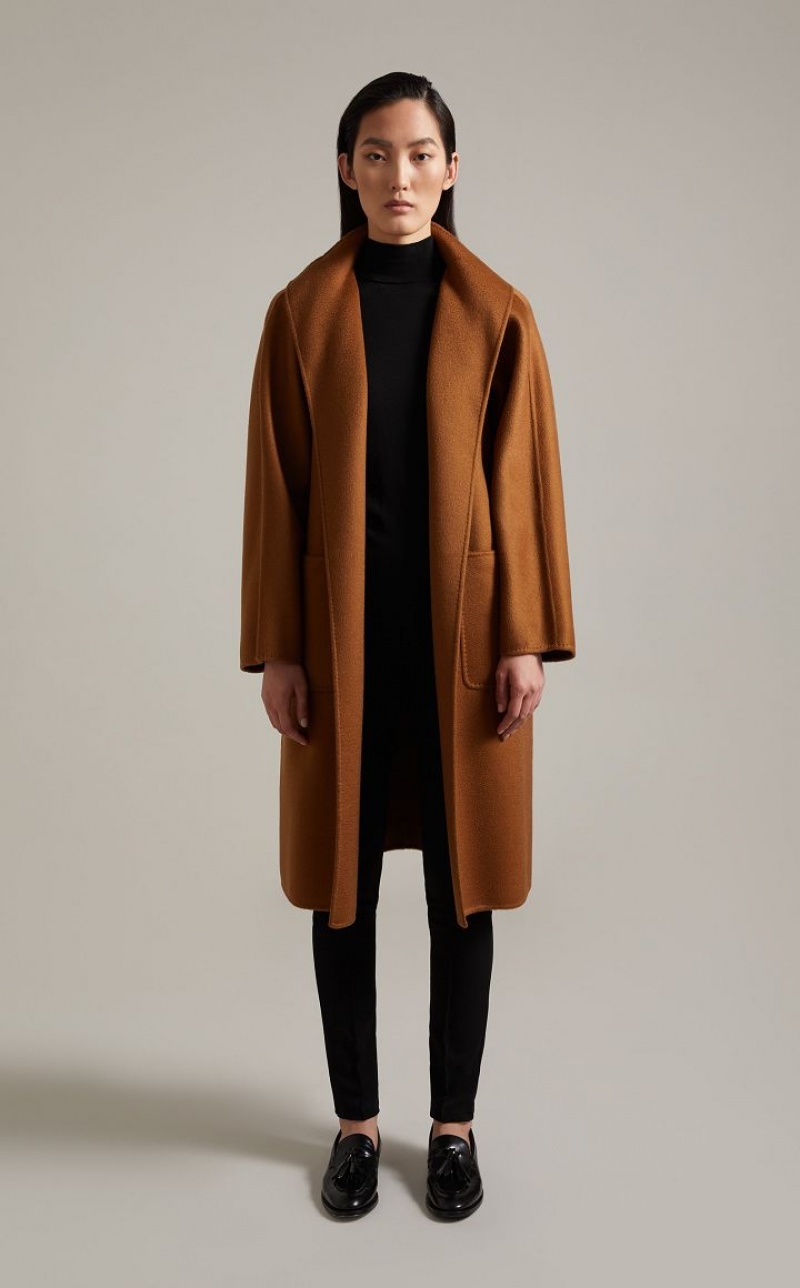 MaxMara Cashmere Cardigan Coats TOBACCO | MMR593925