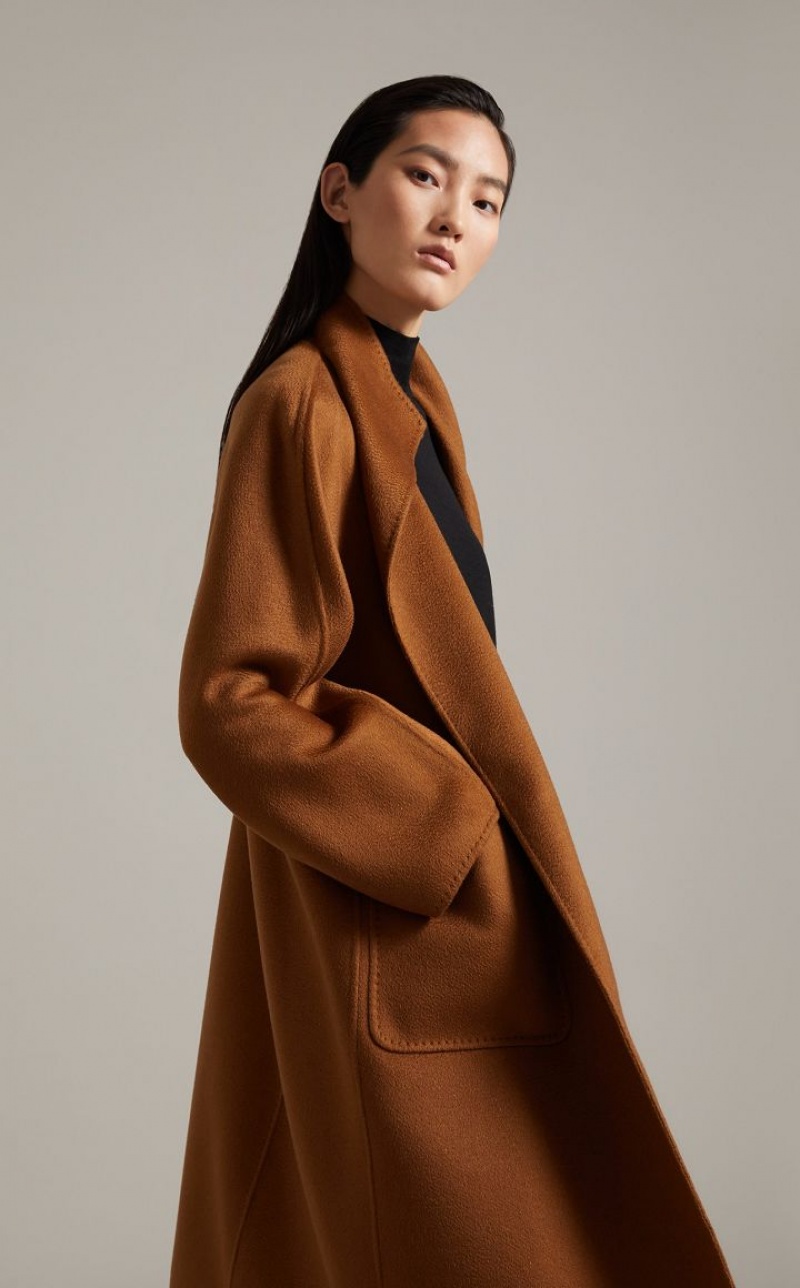 MaxMara Cashmere Cardigan Coats TOBACCO | MMR593925