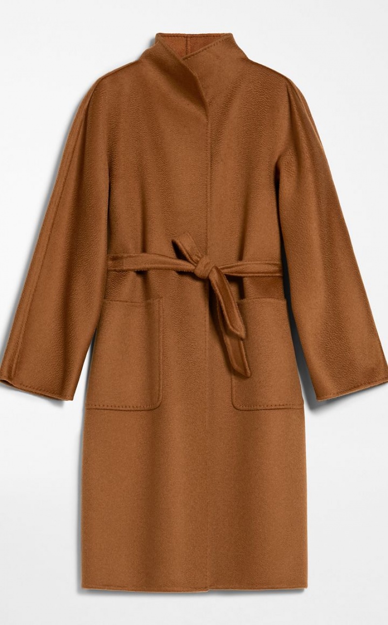 MaxMara Cashmere Cardigan Coats TOBACCO | MMR593925