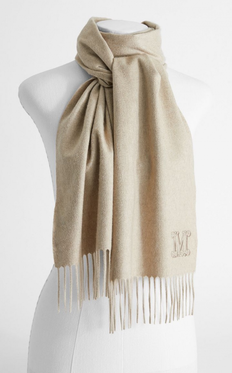 MaxMara Cashmere Stole Scarves SAND | MMR594285