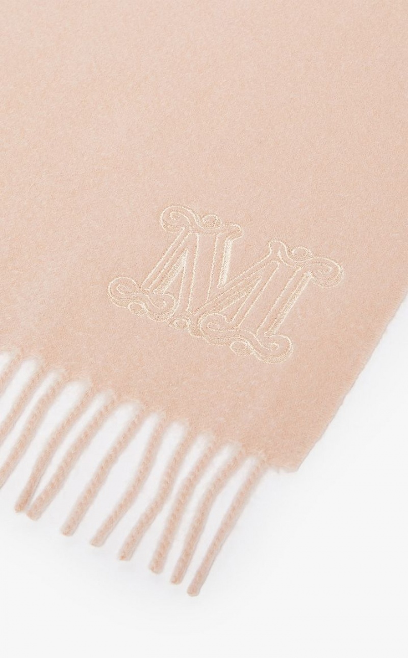 MaxMara Cashmere Stole With Embroidery Scarves PINK | MMR594269