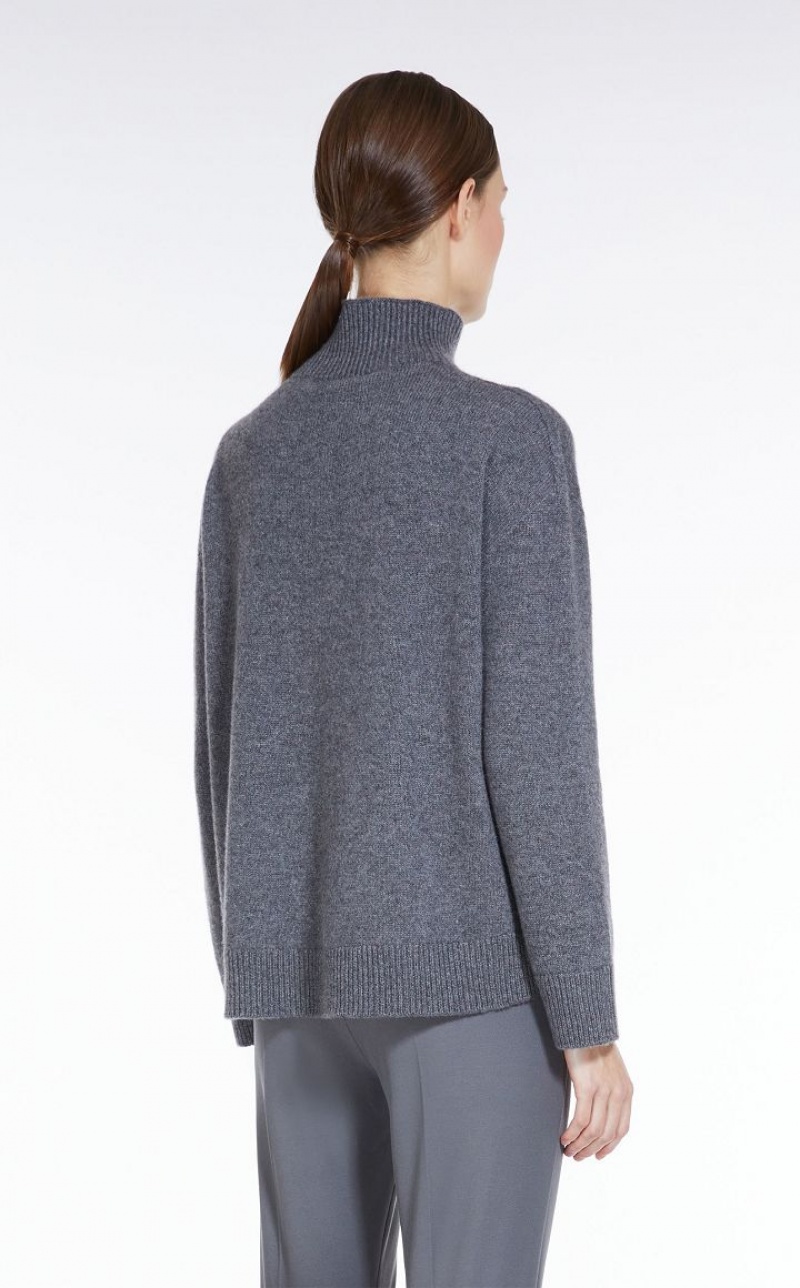 MaxMara Cashmere Yarn Polo-neck Knitwear MEDIUM GREY | MMR593451