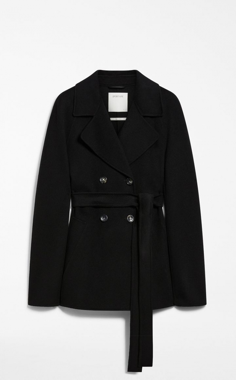 MaxMara Cashmere-blend Robe-style Jacket Coats BLACK | MMR593839