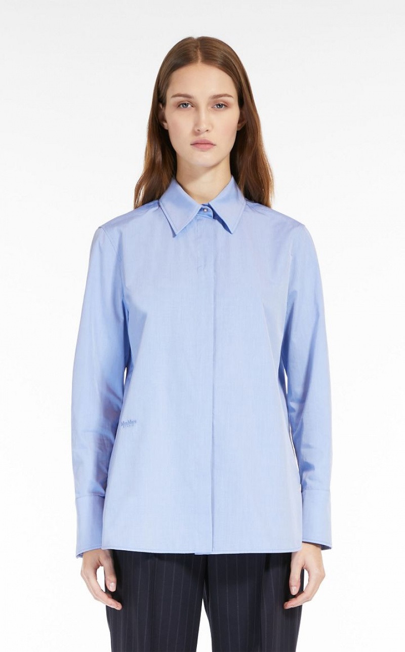 MaxMara Chambray Boyfriend Blouses LIGHT BLUE | MMR593613