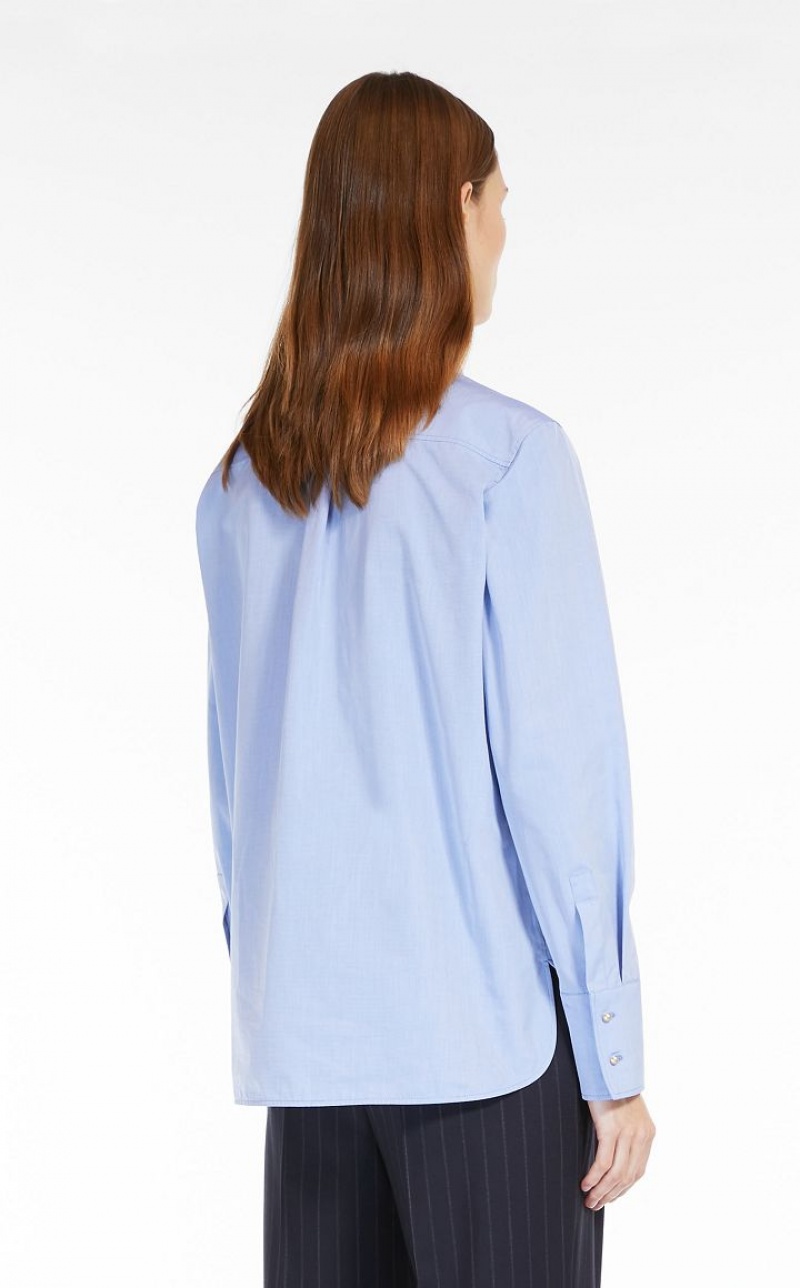 MaxMara Chambray Boyfriend Blouses LIGHT BLUE | MMR593613