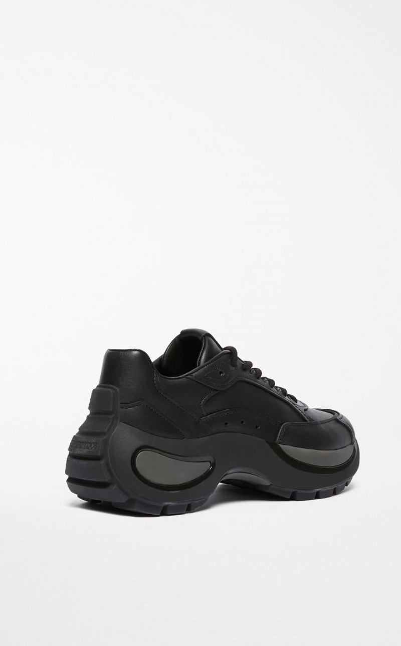 MaxMara Chunky-sole Leather Sneakers BLACK | MMR594211