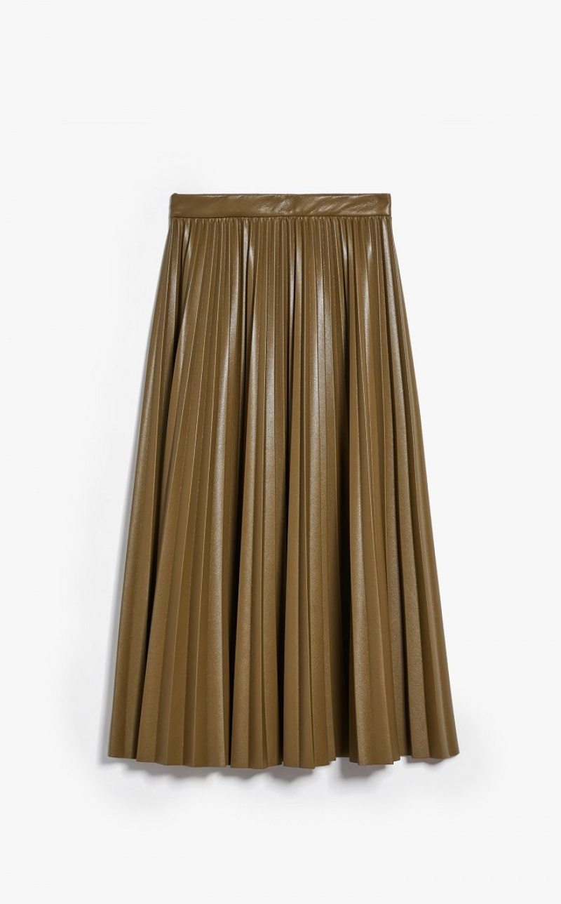 MaxMara Coated Jersey Skirts KAKI | MMR593696