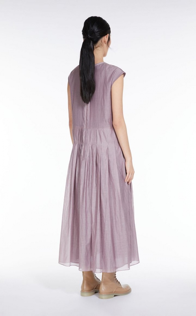 MaxMara Cotton And Silk Voile Dresses LILAC | MMR593400