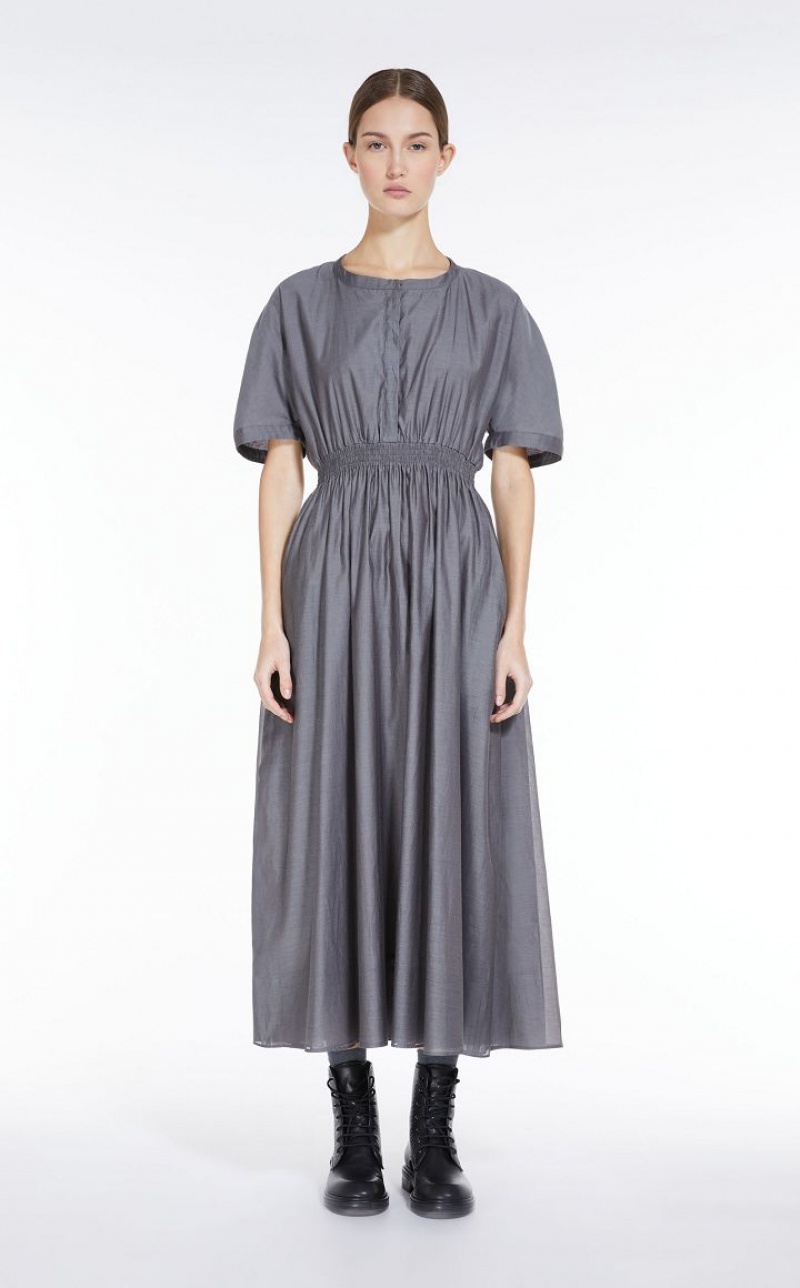 MaxMara Cotton And Silk Voile Dresses MEDIUM GREY | MMR593401