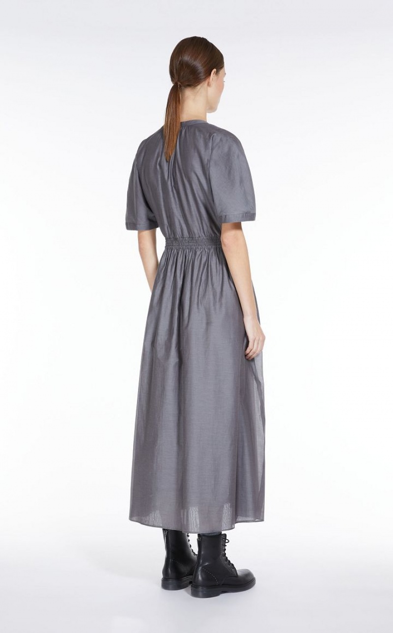 MaxMara Cotton And Silk Voile Dresses MEDIUM GREY | MMR593401