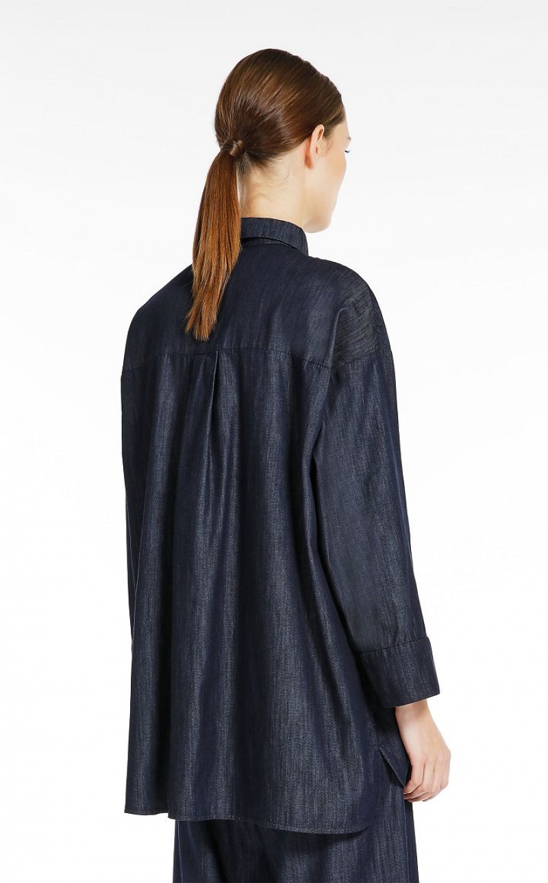 MaxMara Cotton Denim Blouses NAVY | MMR593625