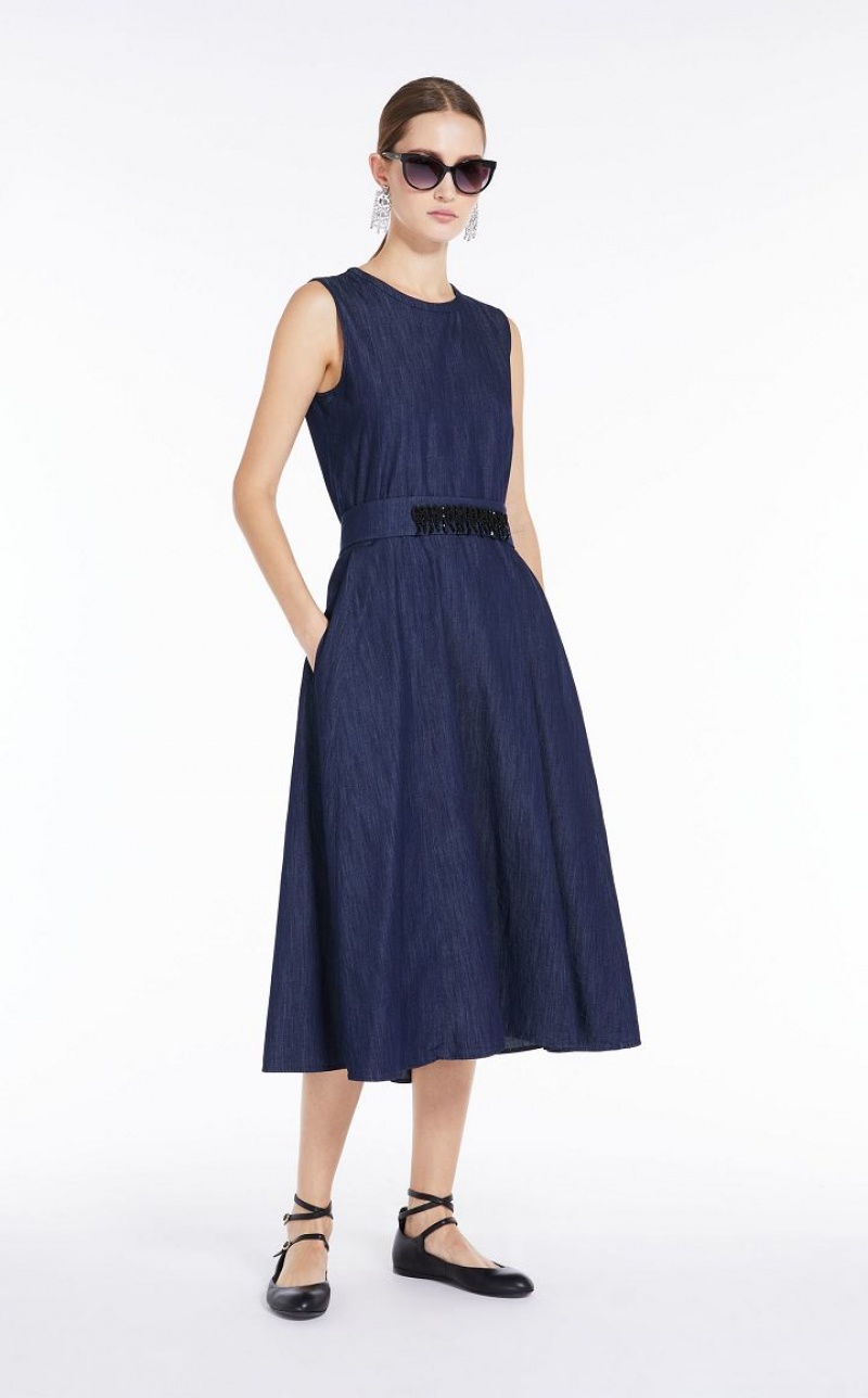 MaxMara Cotton Denim Dresses NAVY | MMR593410