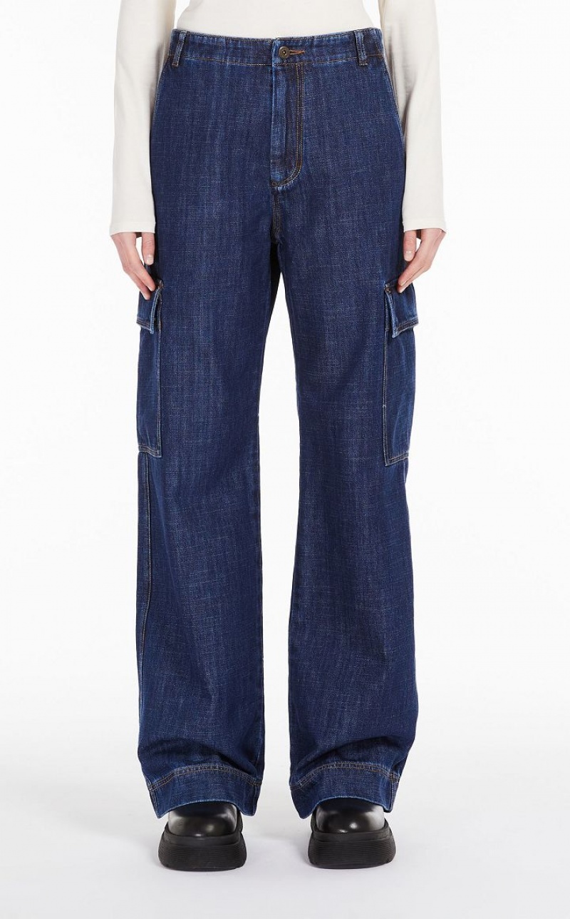 MaxMara Cotton Denim Trousers NAVY | MMR593784