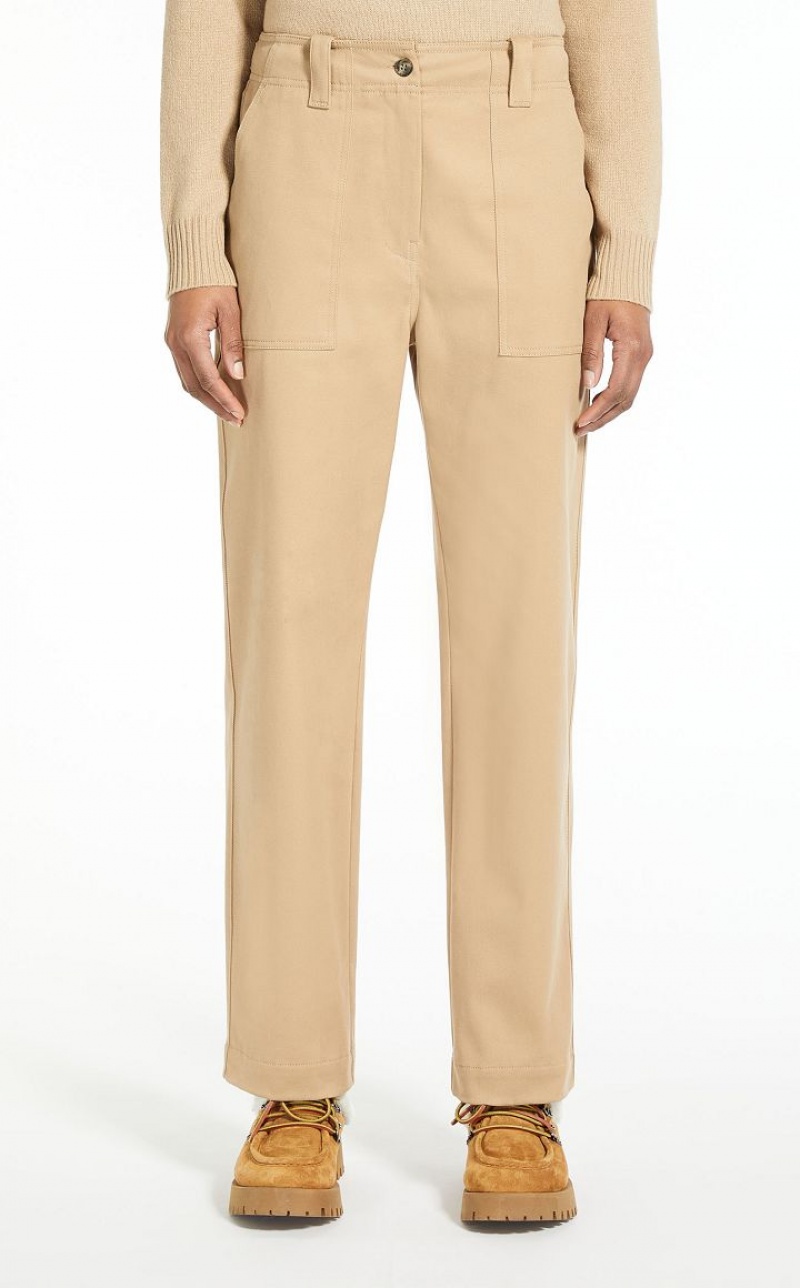 MaxMara Cotton Drill Trousers CAMEL | MMR593814