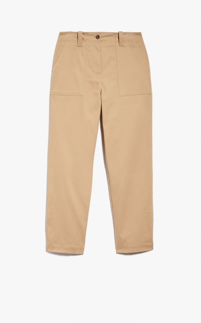 MaxMara Cotton Drill Trousers CAMEL | MMR593814